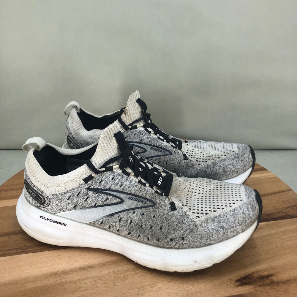 Brooks Glycerin StealthFit 20 Mens Running Shoes Grey White 1103841D135 Size 9.5